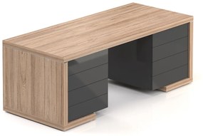 Lineart asztal 200 x 85 cm + 2x konténer, világos szil / antracit