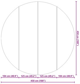 Kerek medencefedő Fekete Műanyag Ø 458 cm Medencefedő Kerek