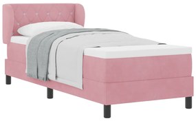 Boxspring Ágy Matracokkal Rózsaszín 80x200 cm Bársonyos