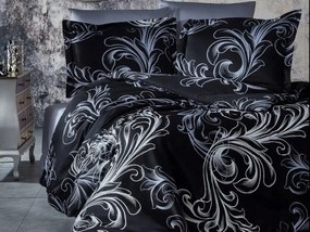 Brotex szatén párnahuzat Atlantis fekete, 50x70 cm, cipzár