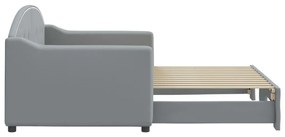 világosszürke szövet kihúzható heverő 80 x 200 cm