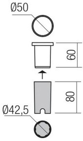 Redo 90044 - LED Kültéri beépíthető lámpa INCAS LED/2,3W/230V IP65
