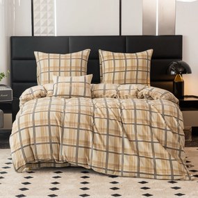 Mikroplüss ágynemű PLAID krémszínű Ágyneműhuzat mérete: 2 db 70 x 90 cm | 200 x 220 cm