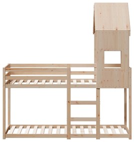 tömör fenyőfa emeletes ágy matrac nélkül 90 x 190 cm