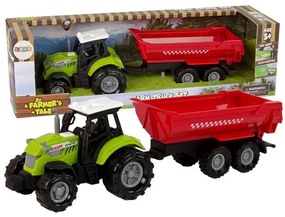 Traktor billenő oldallal - Piros, 23cm