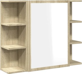 vidaXL sonoma tölgy színű szerelt fa fürdőszobai tükör 80x20,5x64 cm