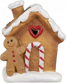 Kerámia mézeskalács házikó mézeskalács úrral 11x7x16 cm