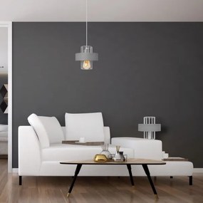 Csillár zsinóron VOLTA 1xE27/15W/230V szürke