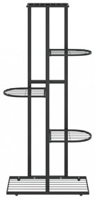 fekete 5 szintes acél virágtartó állvány 43 x 22 x 98 cm