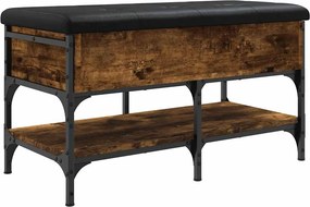vidaXL füstös tölgy színű szerelt fa cipőtároló pad 82 x 42 x 45 cm