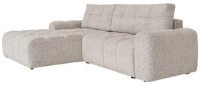 Bézs kinyitható tárolóhelyes moduláris sarokkanapé (bal oldali) Lulu – Miuform