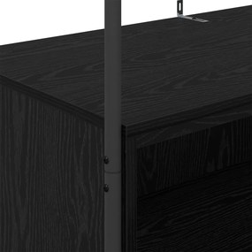 Ruhatartó polcokkal fekete tölgy 100x44x160 cm