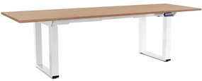 OfficeTech Strong állítható magasságú asztal 240 x 80 cm, fehér alap, tölgy
