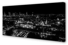 Canvas képek Éjszakai panoráma Varsó felhőkarcolók 100x50 cm