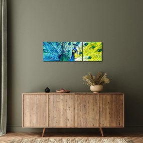 Páva képe (órával) (90x30 cm)