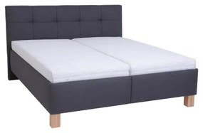 MARIA kárpitozott ágy tárolóhellyel, matrac nélkül, 160x200 cm, szürke