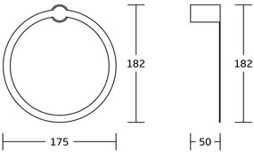 Mexen Base, törölközőgyűrű tartó, fekete matt, 7088232-70