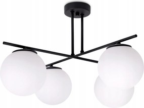 Mennyezeti plafon fekete 4 fehér lámpabúra Florence modern nappali