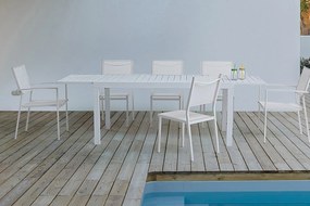 HILDE bővíthető kültéri étkezőasztal - 160-240cm - fehér