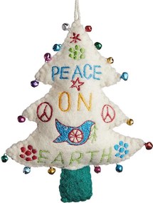 PEACE ON EARTH filc karácsonyfadísz, fenyőfa