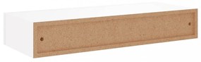 2 db fehér MDF falra szerelhető fiókos polc 60 x 23,5 x 10 cm