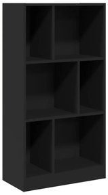 fekete szerelt fa könyvszekrény 57 x 28,5 x 107,5 cm