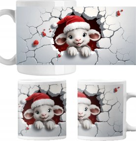 Karácsonyi mintás bögre Bárány Mikulás ajándék 330ml