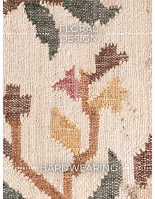 Krémszínű kézi szövésű juta szőnyeg 80x150 cm Roya Violette – Elle Decoration