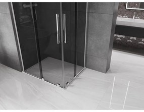 Mexen Velar L Duo, zuhanykabin tolóajtóval 90 x 80 cm, 8mm szürke üveg, króm, 871-090-080-02-43-01