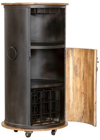 Fekete fém bortartó szekrény, palackok száma 9, 60x115 cm Luni – Interia Home &amp; Living