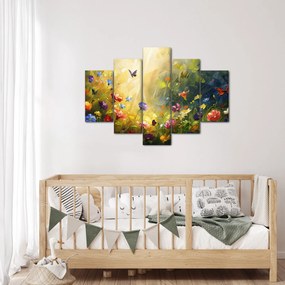 Kép - Tavaszi virágos rét, festmény (150x105 cm)