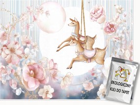 Fotótapéta Lányoknak Őz Virágok Tapéta Gyerekszobába 400x280