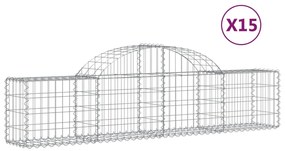 15 db íves horganyzott vas gabion kosár 200x30x40/60 cm