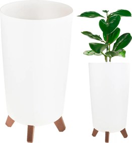 Virágtartó, virágtartó Slim Magas Lábakon fehér Fedő Növényekhez Pálmafa