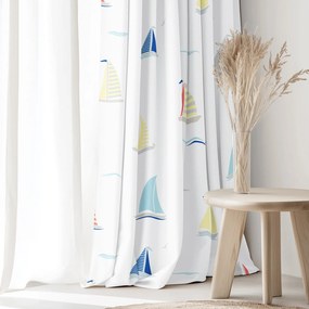 Goldea pamut drapéria - vitorlások 140x150 cm