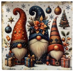 Karácsonyi manós műanyag dekor tálca szögletes 30x2 cm