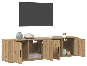 vidaXL Fali TV szekrény szett 2 pcs Artisan tölgy 80 x 34,5 x 40 cm