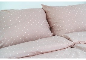Stanex Krep lepedőhuzat Rózsaszín pöttyös, 140 x 220 cm, 70 x 90 cm