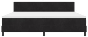 Box Spring Ágy Mattal &amp; LED Fekete 200x200 cm Bársony
