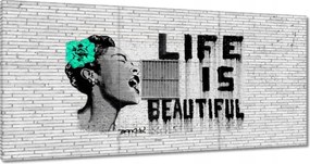 Festmények 120x60 Banksy Life is beautiful