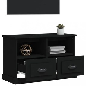 fekete szerelt fa TV-szekrény 80 x 35 x 50 cm
