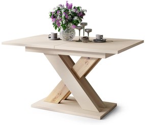 Mazzoni KARO Bézs (Pezsgő)/Artisan Tölgy - MODERN 180 cm-re BŐVÍTHETŐ ASZTAL!
