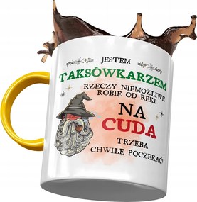 Sárga Bögre A Taxisofőrnek Várni kell Egy Pillanatot Nyomtatott Fotóval