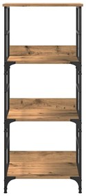 kézműves tölgy színű szerelt fa könyvszekrény 50x33x117,5 cm