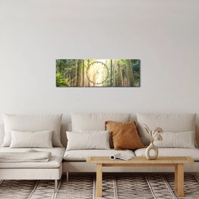 Egy ösvény képe az erdőben (órával) (90x30 cm)