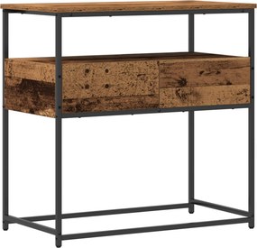 vidaXL Konzolasztal fiókkal Öreg fa 75 x 40 x 75 cm Faanyag