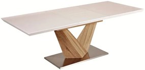 Asztal Alaras fehér lakkozott / szonoma tölgy 160(220)X90