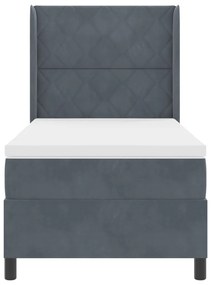 Boxspring Ágy Matrac Ezüstszürke 90x190 cm Bársonyos
