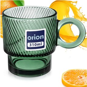 Zöld kávés pohár teás italokhoz, fogantyúval 300 ml