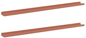 vidaXL Falpolc polcokkal tárolóval 2 pcs Piros 115 x 9 x 3 cm Faanyag